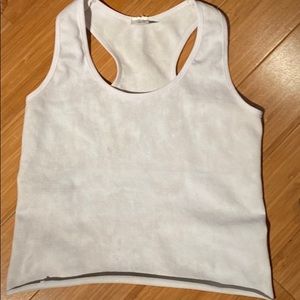 white cropped tank